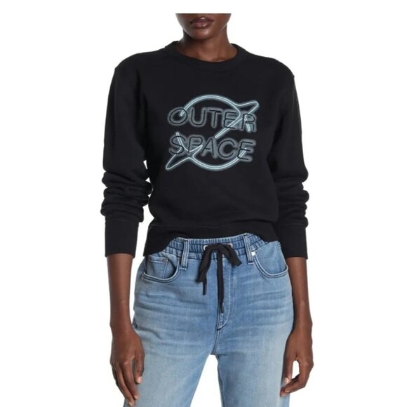 RAG & BONE FRENCH TERRY SWEATSHIRT cotton GLOW IN THE DARK Pet Small A001360 - Picture 1 of 11